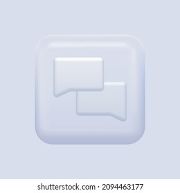 Chat Einzelnes Symbol. Messaging White Button. Vektorgrafik