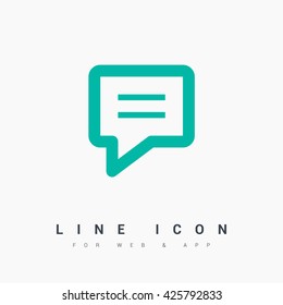 Chat isolated minimal single flat linear icon. Comment line vector icon for websites and mobile minimalistic flat design.