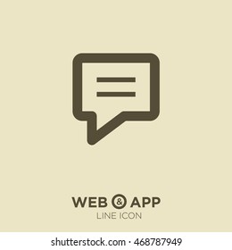 Chat isolated minimal single flat linear icon. Comment line vector icon for websites and mobile minimalistic flat design.