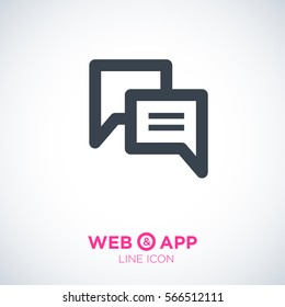 Chat isolated single linear icon for websites and mobile minimalistic flat design.