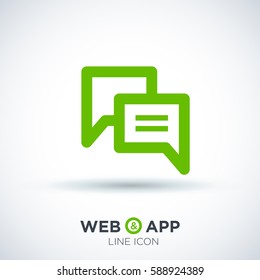 Chat isolated single linear icon for websites and mobile minimalistic flat design.