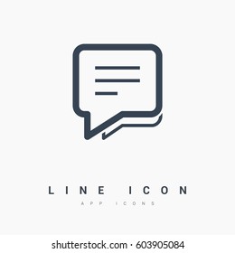 Chat isolated single linear icon for websites and mobile minimalistic flat design.