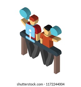Chat isometric left top view 3D icon