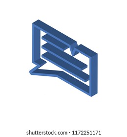 Chat isometric left top view 3D icon