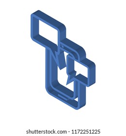 Chat isometric left top view 3D icon