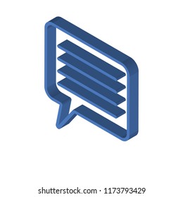 Chat isometric left top view 3D icon