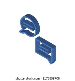 Chat isometric left top view 3D icon