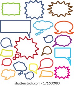 chat, label, talk icons, signs set, vector
