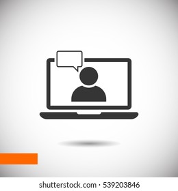 chat laptop vector icon