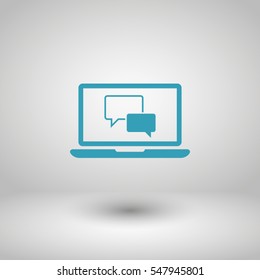 chat laptop vector icon
