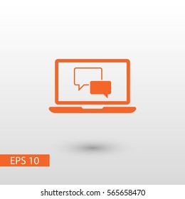 chat laptop vector icon