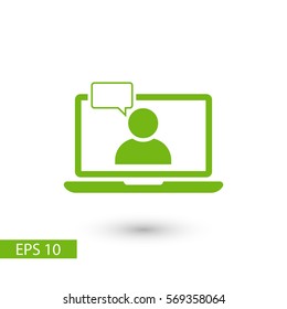 chat laptop vector icon