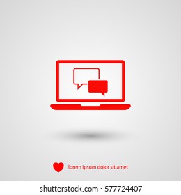 chat laptop vector icon