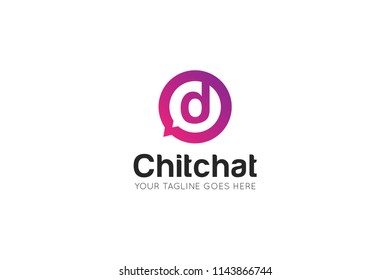 chat letter d logo, icon, symbol