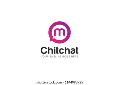 chat letter m logo, icon, symbol