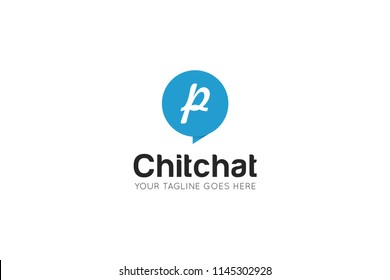 chat letter p logo, icon, symbol