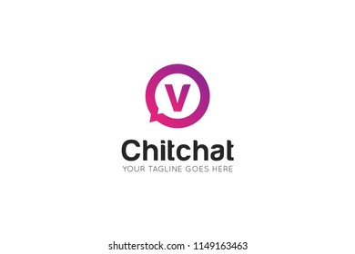 chat letter v logo, icon, symbol