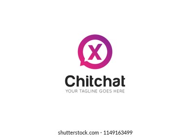 chat letter x logo, icon, symbol