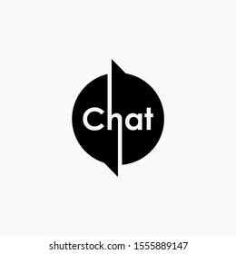 chat lettering with bubble concept logo design. talk, speak, logo template. Chat vector logotype design template.  -vector