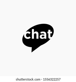 chat lettering with bubble concept logo design. talk, speak, logo template. Chat vector logotype design template.  -vector