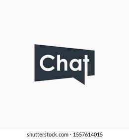 chat lettering with bubble concept logo design. talk, speak, logo template. Chat vector logotype design template.  -vector