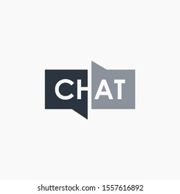 chat lettering with bubble concept logo design. talk, speak, logo template. Chat vector logotype design template.  -vector