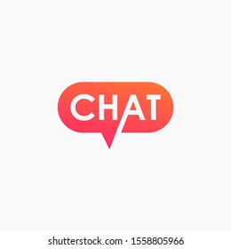 chat lettering with bubble concept logo design. talk, speak, logo template. Chat vector logotype design template.  -vector