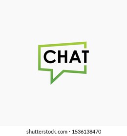 
chat lettering with bubble concept. talk, speak, logo template. Chat vector logotype design template.  -vector