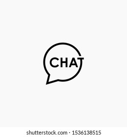 
chat lettering with bubble concept. talk, speak, logo template. Chat vector logotype design template.  -vector