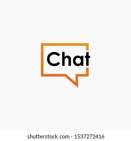 
Chat Lettering With Bubble Concept. Talk, Speak, Logo Template. Chat Vector Logotype Design Template.  -vector