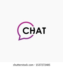 
chat lettering with bubble concept. talk, speak, logo template. Chat vector logotype design template.  -vector