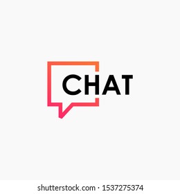 
chat lettering with bubble concept. talk, speak, logo template. Chat vector logotype design template.  -vector