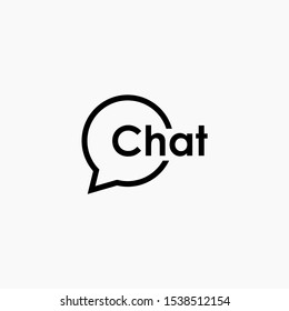 
chat lettering with bubble concept. talk, speak, logo template. Chat vector logotype design template.  -vector