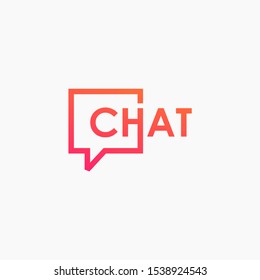 
chat lettering with bubble concept. talk, speak, logo template. Chat vector logotype design template.  -vector