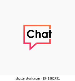 
chat lettering with bubble logo design. talk, speak, logo template. Chat vector logotype design template.  -vector