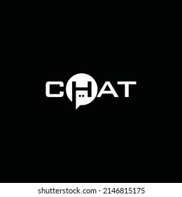 chat lettering with bubble logo modern
