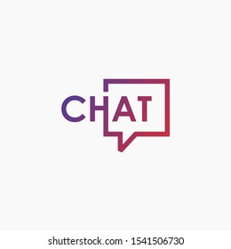 
chat lettering with bubble logo. talk, speak, logo template. Chat vector logotype design template.  -vector