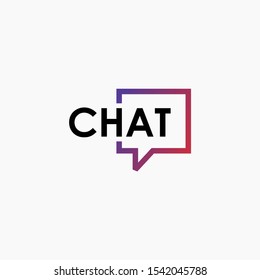 chat lettering with bubble logo. talk, speak, logo template. Chat vector logotype design template.  -vector