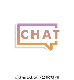 Chat lettering with bubble logo. Talk icon vector logotype 