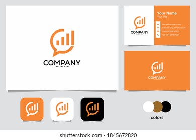 chat and level modern logo design and business card. good use for business and consulting logo
