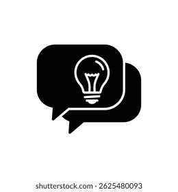 Chatea con el icono de la bombilla que representa ideas y comunicación