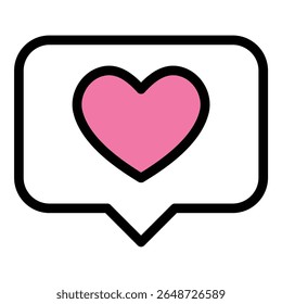 Bate-papo como ícone ilustração de estilo de linha plana representando comunicação positiva e engajamento do usuário, adequado para mídias sociais, aplicativos de mensagens e plataformas de interação com o cliente