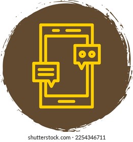 Chat Line Circle Yellow Vector Icon Design