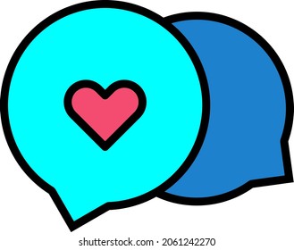 Diseño de iconos vectores rellenos de línea de chat
