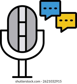Chat Line Filled Vector Icon Design