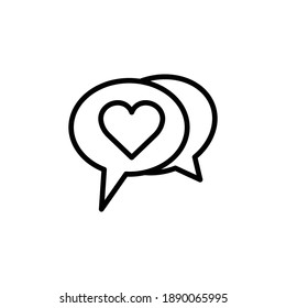 chat line icon with heart. symbol of love. simple design editable. Design template vector