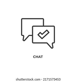 chat line icon. linear style sign for mobile concept and web design. Outline vector icon. Symbol, logo illustration. Vector graphics