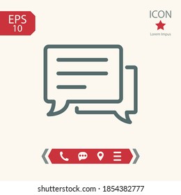 chat line icon, outline vector illustration.