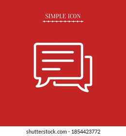chat line icon, outline vector illustration.
