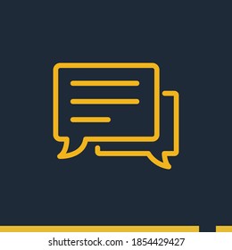 chat line icon, outline vector illustration.